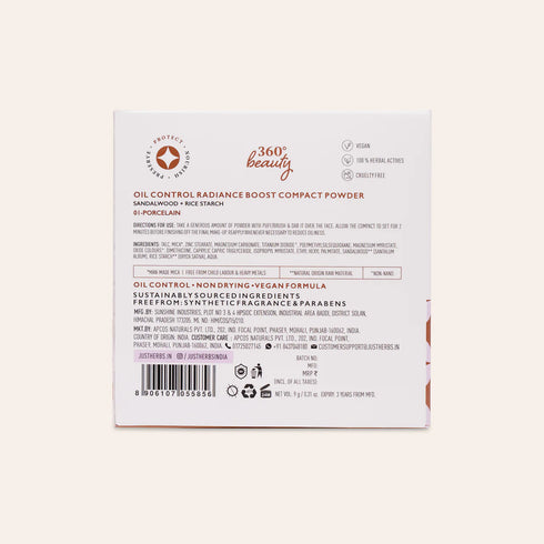 Just Herbs Oil Control Radiance Boost Compact Powder